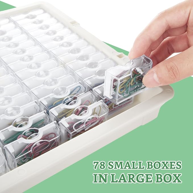 Modern Clear Plastic Bead Storage Box with 78 Compartments, Portable Jewelry Organizer for DIY Crafts, Bracelets, Nails
