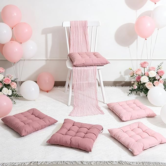 90 x 70.8 Extra Large Outdoor Boho Picnic Blanket with Pink Table Runner and 6 Throw Floor Pillow Cushion Woven Cotton Yarn Beach Blanket for Picnic Wedding Birthday Baby Shower Backyard Decor