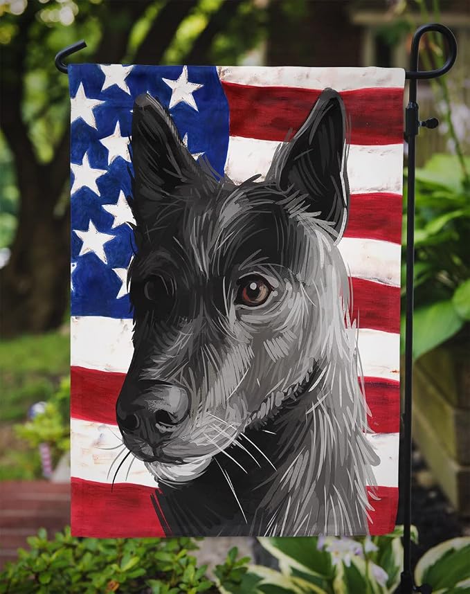 Caroline's Treasures CK6701GF Seskar Seal Dog American Flag Garden Flag Mailbox Flag Decorative Yard Flag Banner Outside Patio Artwork Yard Flower Beds, Garden Size, Multicolor
