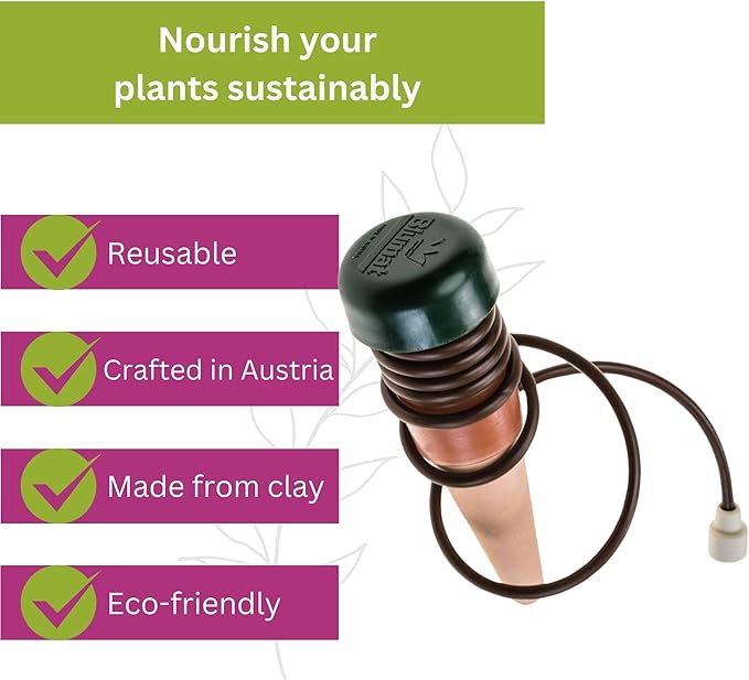 Blumat Classic Self-Watering Stakes - Prevents Overwatering and Underwatering for Healthy Growth While You are Away - Ideal for Indoor Plant Watering (25 Pack w/o Adapter)