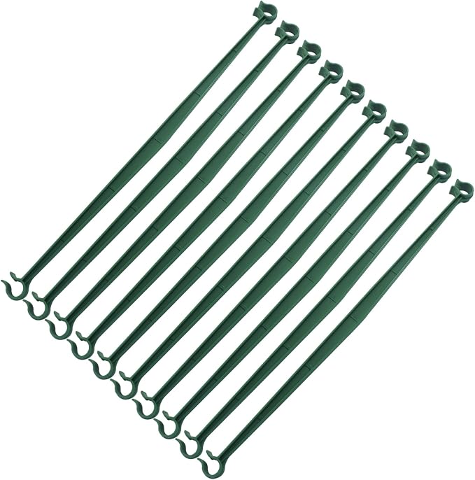 Jiozermi 120 Pcs Stake Arms for Tomato Cage, Plastic Tomato Cage Connectors 11.8" Expandable Trellis Connectors for Tomatoes Stakes Climbing Plants Vegetables Tomato Cage Attach 11mm Diameter