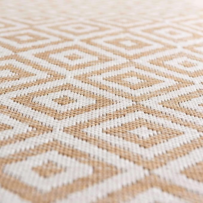 Unique Loom Outdoor Collection Area Rug - Costa Rica (7' 10' Square, Beige/ Cream)