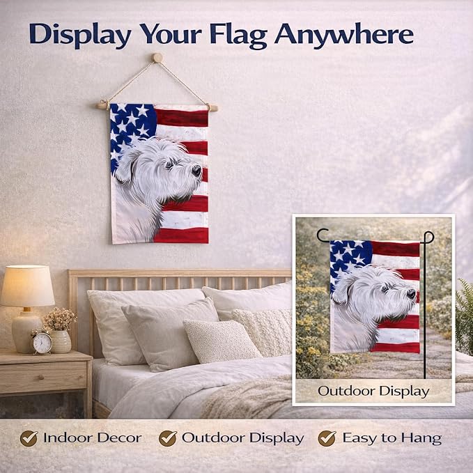 Caroline's Treasures CK6541GF Glen of Imaal Terrier American Flag Garden Flag Mailbox Flag Decorative Yard Flag Banner Outside Patio Artwork Yard Flower Beds, Garden Size, Multicolor