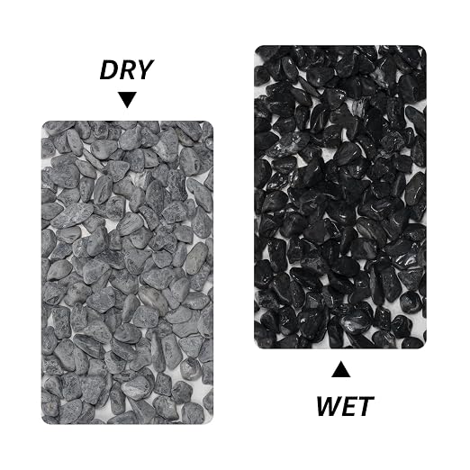 LOIOOJ Black Natural River Rocks, 0.5-1 Inch Decorative Stones for Plants, Garden, and Landscaping – 10LB, Ideal for Walkways, Vases, Crafting, Garden Pathways, and Outdoor Landscaping