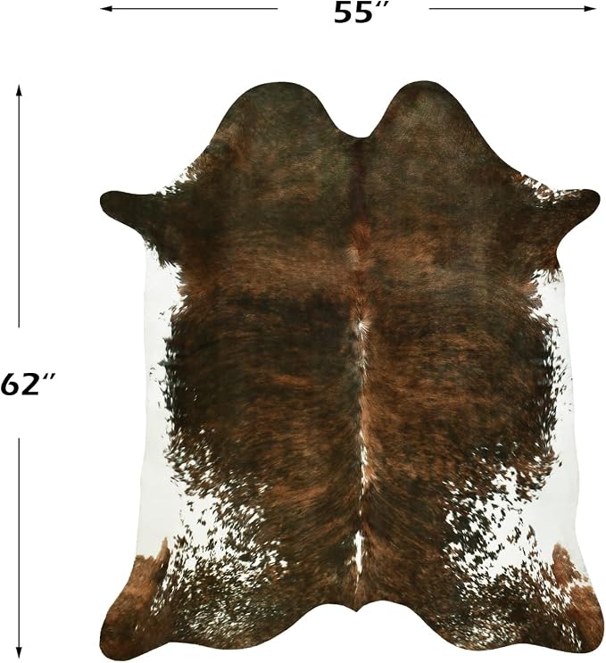 BENRON Faux Cowhide Rug, Cow Print Rug for Living Room Bedroom 4.6x5.2ft | Western cow hide rug for Cowboy Cowgirl Home Decor, Washable Rugs with Irregular Animal Skins and Hides Non Slip, Olive Green