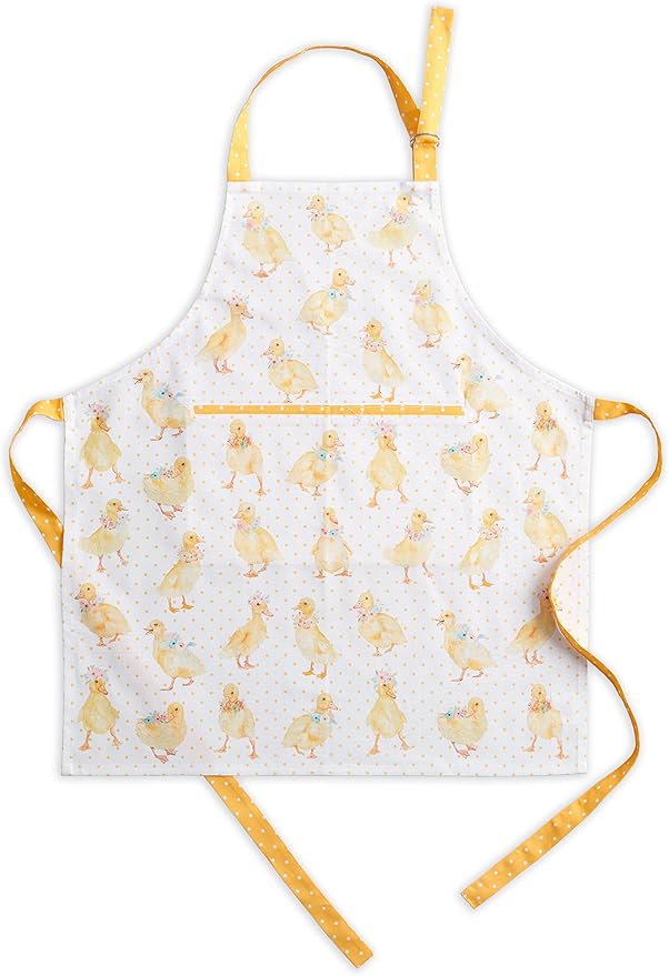 Maison d' Hermine Aprons for women with Pocket 100% Cotton (27.50"x31.50") | Adjustable Neck Strap & long ties Apron Men Chef Wedding Cooking Gardening Server Maid