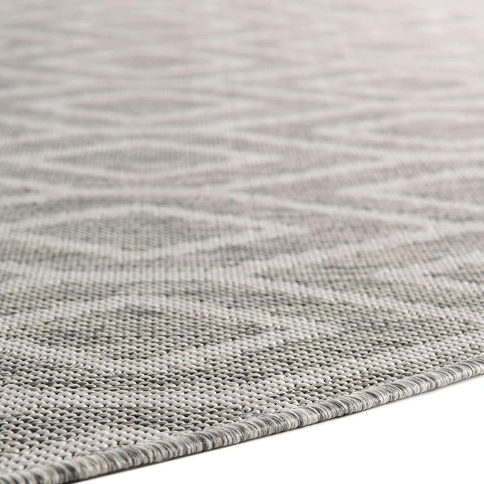 Jill Zarin Outdoor Collection Area Rug - Turks and Caicos (4' Round Gray Cream/Cream)
