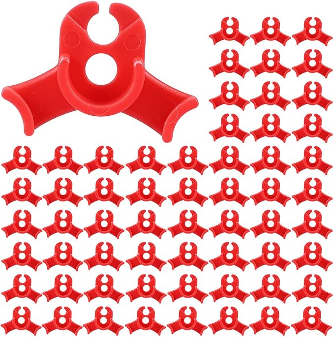 LucyPhy 60 Pack Plant Bender Angle Adjustable Plant Training Clips Low Stress Training Clips 90 Degrees Plant Stem(Circle Style,Red)