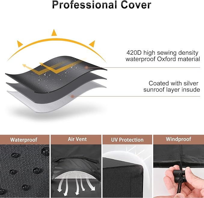 Mrrihand Central Air Conditioner Cover for Outside Units Waterproof Heavy Duty AC Unit for Outdoor Large AC Cover for Winter (24"X24"X30")