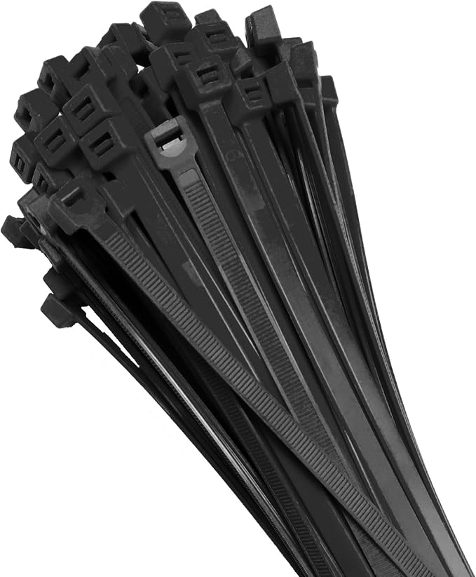 Electriduct 6" Nylon Cable Zip Ties Self-Locking Adjustable Plastic Ties - Black (100 Pack)