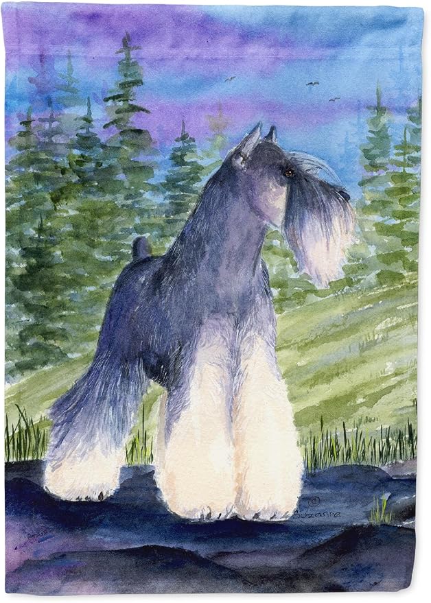 Caroline's Treasures SS1061GF Schnauzer Garden Flag Mailbox Flag Decorative Yard Flag Banner Outside Patio Artwork Yard Flower Beds, Garden Size, Multicolor