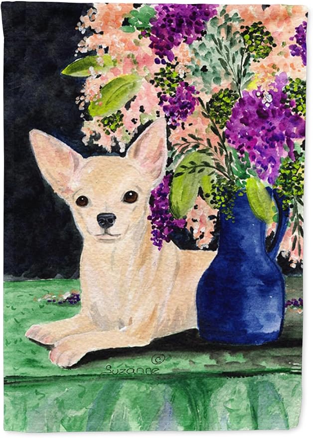 Caroline's Treasures SS8289GF Chihuahua Garden Flag Mailbox Flag Decorative Yard Flag Banner Outside Patio Artwork Yard Flower Beds, Garden Size, Multicolor