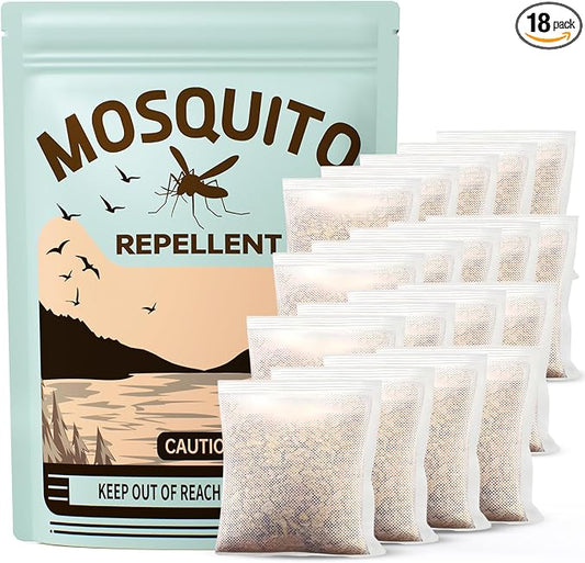 Mosquito Repellent 18 Pouches for Patio & Outdoor, Natural Mosquito Repellent for Yard, Indoor Mosquito Control for Room & Bedroom, Keep Mosquito Away for Camping, RV, and Home