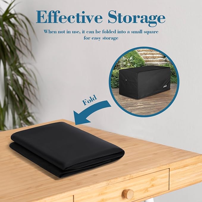 Himal Deck Box Cover, Waterproof 600D Oxford, 62 x 28 x 25 in | Heavy-Duty 600D Fabric, Waterproof Protection, UV Resistant, Outdoor Storage Cover, Waterproof Outdoor Furniture Covers