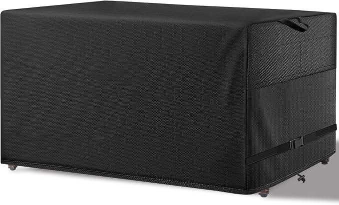 Patio Coffee Table Cover, Black, 46" L x 26" W x 13" H | Heavy Duty, Outdoor Waterproof, Rectangular Coffee Table