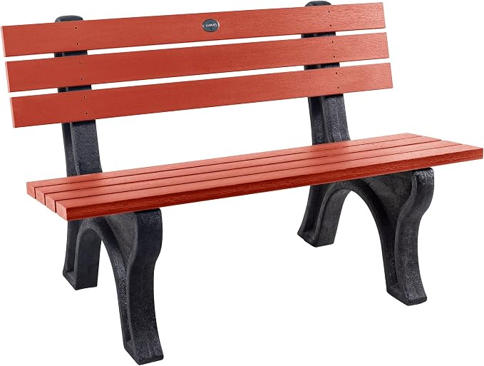 Sequoia Professional Aurora 4 ft Park Bench, Rustic Red