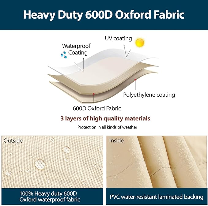 Air Conditioner Cover for Outside Units-Durable 600D AC Cover for Outside Unit Waterproof & Resistant AC Unit Covers Outdoor Central Square Fits up to 30 x 30 x 36 inches