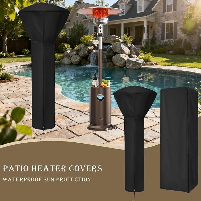 Patio Heater Cover for EAST OAK Patio Heaters UR48BN1, 87in Patio Heater Covers Waterproof with Zipper for OAK Outdoor Heaters-87"H x 33"D x 19"B