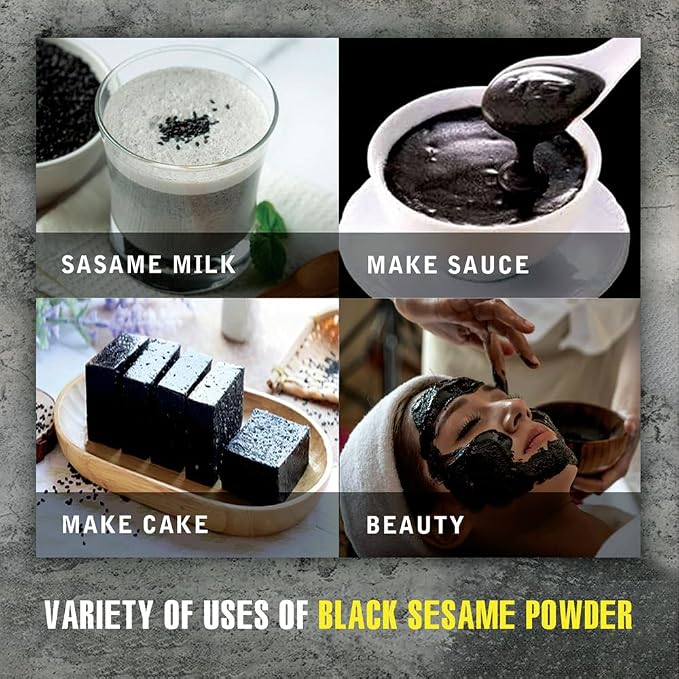 BLACK SESAME POWDER 5.29 oz (150g) VIETFARMFOOD: Pure freeze-dried vegetable powder, made from real vegetables with no added sugar - Perfect for daily nutrition to keep your body full of vitality