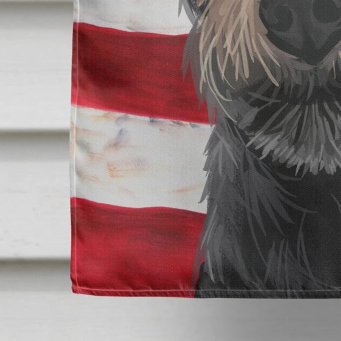 Caroline's Treasures CK6667CHF Pumi Dog American Flag House Flag Large Porch Sleeve Pole Decorative Outside Yard Banner Artwork Wall Hanging, Polyester, House Size, Multicolor