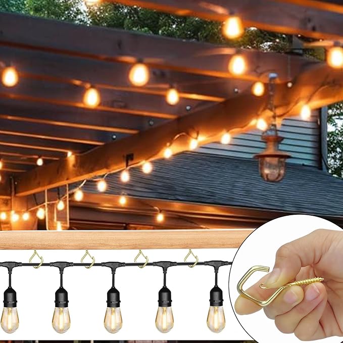 30 Pcs Gold Eye Hooks Screw Heavy Duty,Ceiling Hooks for Hanging Plants,String Lights,Cup,Wind Chime,Bird Feeders. Plant Hanger Indoor&Outdoor