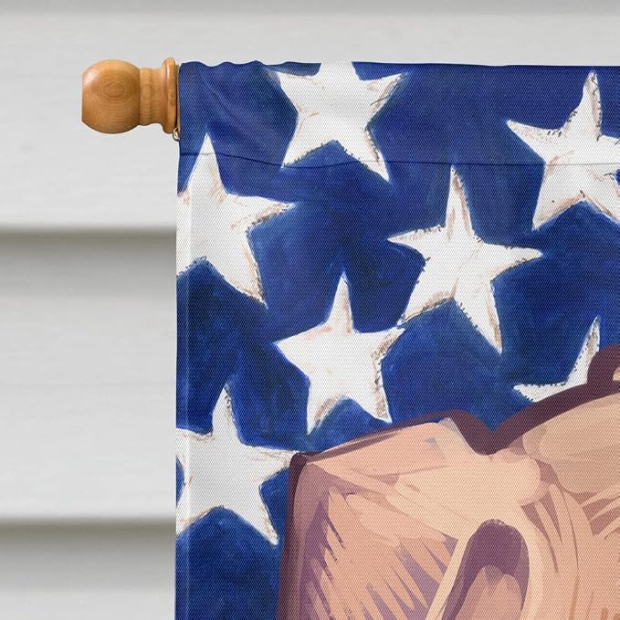 Caroline's Treasures CK6494CHF Combai Dog American Flag House Flag Large Porch Sleeve Pole Decorative Outside Yard Banner Artwork Wall Hanging, Polyester, House Size, Multicolor