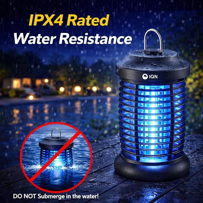 Bug Zapper Outdoor,15w Electric Mosquito Zapper with LED Light for Indoor,4200V Insect Fly Zapper Waterproof with 8.92ft Power Cord,Fly Trap Outdoor for Home,Patio,Backyard,Garden,Camping
