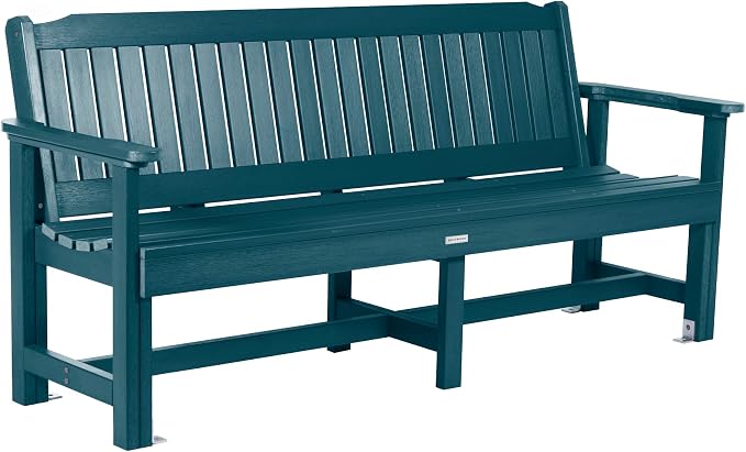 Sequoia Professional CM-BENSQ62-NBE Commercial Grade Exeter 6 Foot Garden Bench, Nantucket Blue