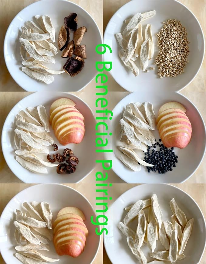 Chinese Yam Slices- Pure Natural Chinese Herbal Medicine-Dried Sliced Tiegun Shan Yao 8.81oz/250g Used for making soup-Brewing tea-铁棍山药片 (Yam Slices)