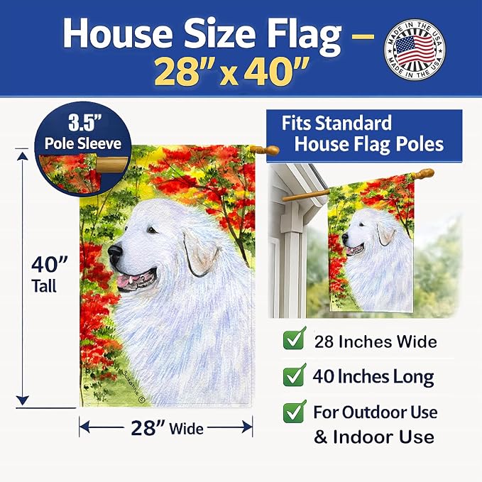 Caroline's Treasures SS8235CHF Great Pyrenees Flag Canvas, Large, Multicolor