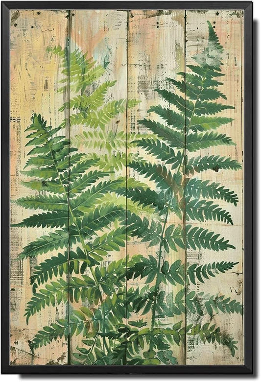 Metal Sign Tin Sign Vintage Antique Botanical Fern Tin Sign for Rustic Wall Art Nature Inspired Spaces and Timeless Elegance Bathroom Signs Decor for Restaurant 8×12 Inches with Metal Frame