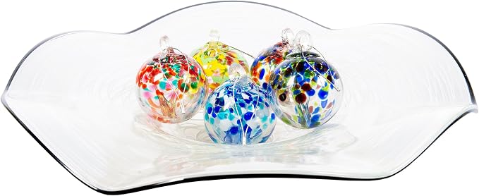 Dale Tiffany Hand Blown Glass, 3" Diameter Mystic, Tree of Life Collection, Witch Globe Hanging Garden Indoor/Outdoor Decorative Ornament Gazing Ball