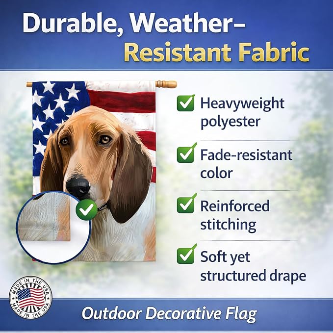 Caroline's Treasures CK6544CHF Grand Anglo-Francais Tricolore American Flag House Flag Large Porch Sleeve Pole Decorative Outside Yard Banner Artwork Wall Hanging, Polyester, House Size, Multicolor