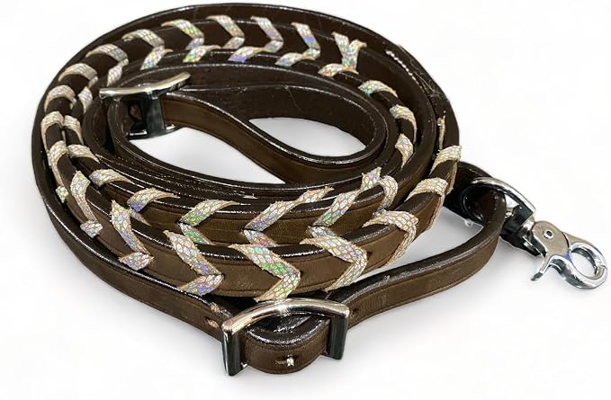 Soft Leather Reins Horse Reins Barrel Reins Laced Barrel Rains Leather Rains