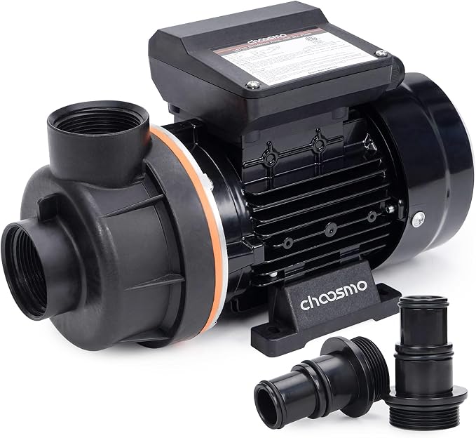 1/4 HP Above Ground Pool Pump Replacement, 2220 GPH High Flow 115V Corded Pool Filter Pump for Existing Sand Filter Setups, Swimming Pool Circulation Pump with 1.25/1.5 in Hose Adapters