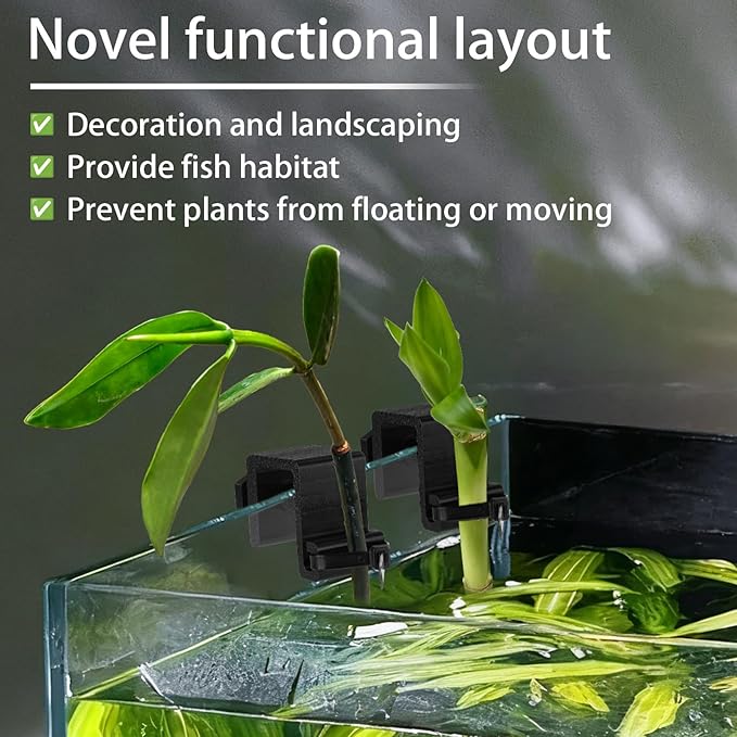 3 Pcs Adjustable Aquarium Holder, Flexible Size Grip for Mangroves, Lucky Bamboo and Probes