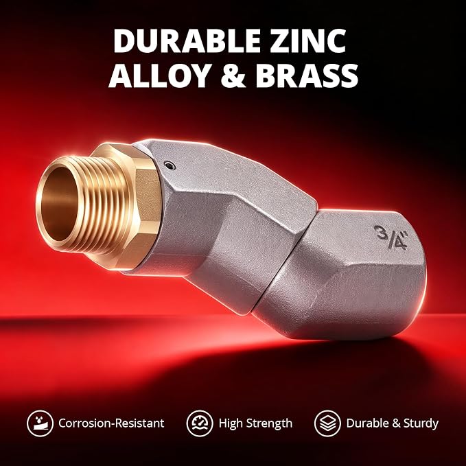 EVIL ENERGY 3/4" NPT 6PCS Fuel Transfer Hose Swivel 360 Rotating Connector for Fuel Nozzle Multi Plane Swivel