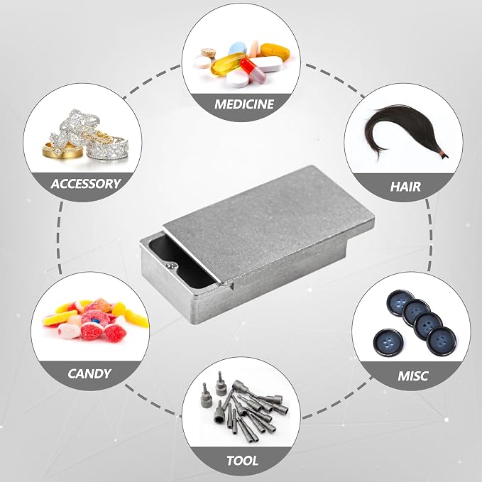 Titanium EDC Container Storage Box Mini Metal Box Outdoor Camping Gear Backbag Tool For Tiny Things, Silver