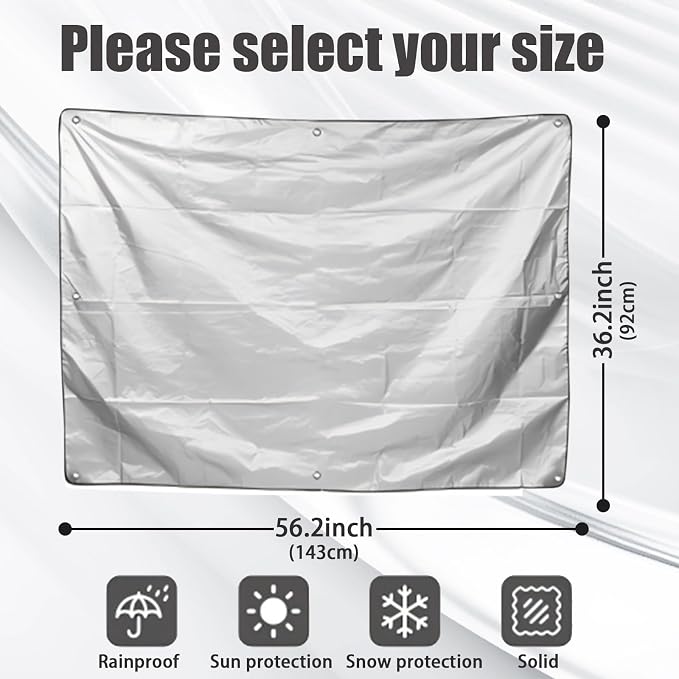 Jumbo Machine Cover - Breathable, Rust Preventing, Water & Dust Proof, Tear Resistant Silver (Silver+Black, 27.56*36.22)