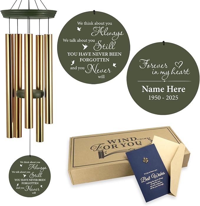 ASTARIN Personalized Memorial Wind Chimes, 30inch/36inch Memorial Wind Chimes, Custom Sympathy Gifts in Loving Memory of Dad/Mom, Condolences Wind Chime for Loss of Loved Ones(Produced in Texas)