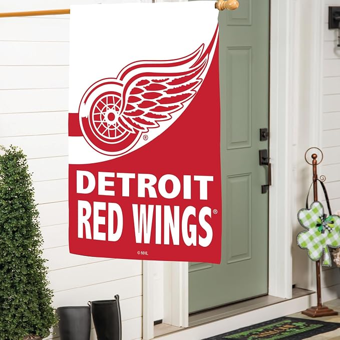 NHL Detroit Red Wings House Flag, 28 x 44, Double Sided Garden Flags for Outside, Outdoor Flags & Banners for Gardens Patio, Indoor Wall Decor Flag for Room