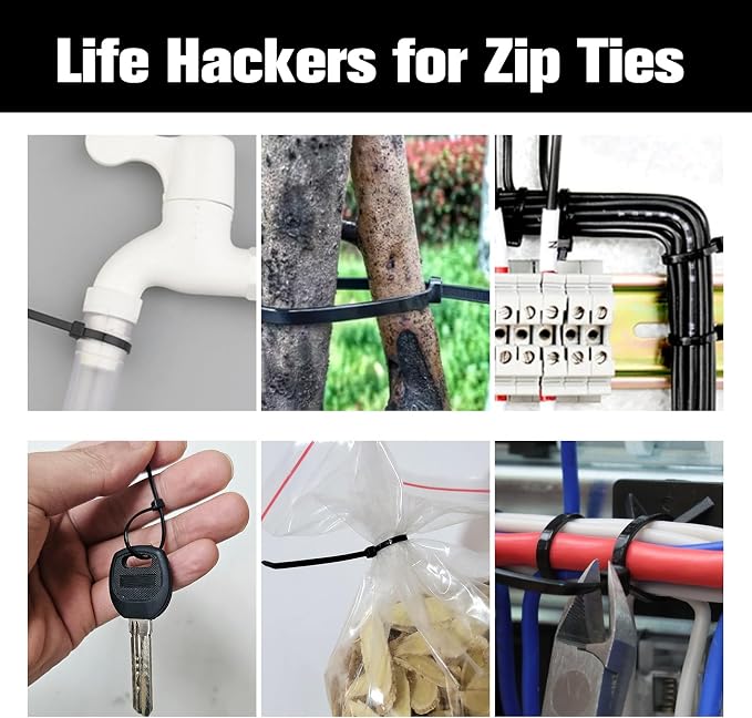 Zip Ties 4 inch, 1000 Pack Small Zip Ties, Self-Locking Nylon Cable Ties with 18 lbs Tensile Strength,Wire Ties for indoor and outdoor use.