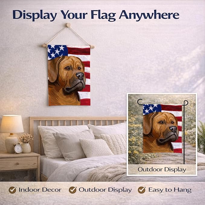 Caroline's Treasures CK6741GF Tosa American Flag Garden Flag Mailbox Flag Decorative Yard Flag Banner Outside Patio Artwork Yard Flower Beds, Garden Size, Multicolor