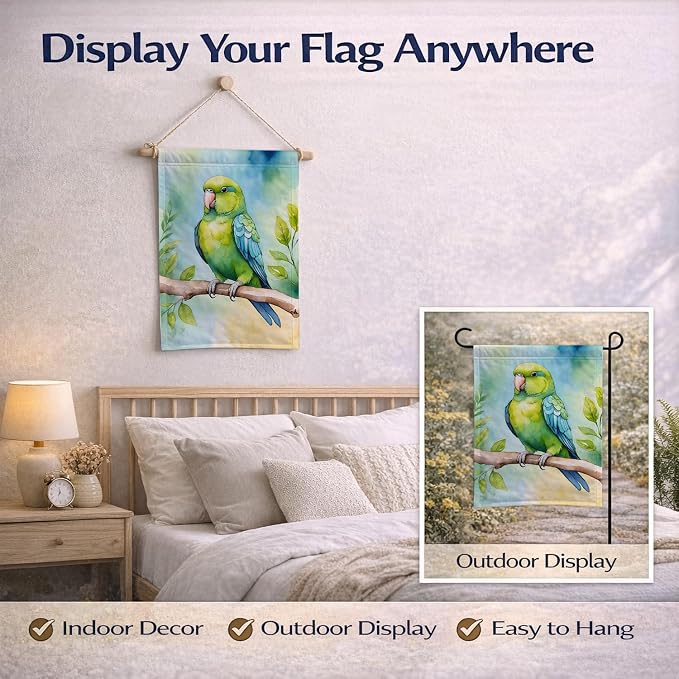 Caroline's Treasures Parrotlet Garden Flag Mailbox Flag Decorative Yard Flag Banner Outside Patio Artwork Yard Flower Beds, Garden Size, Multicolor