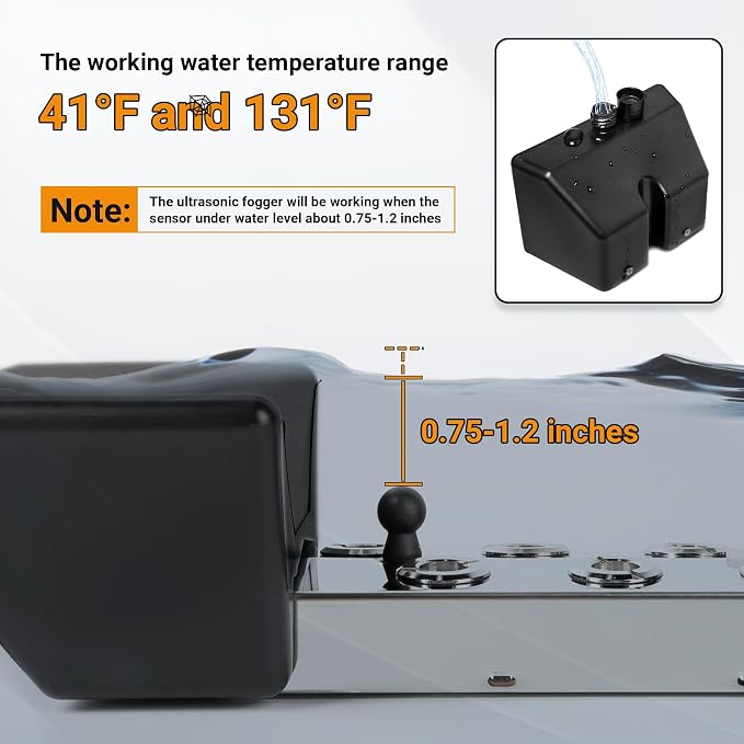 Ultrasonic Mist Fogger Maker 10 Heads, Mist Maker Fogger 7000ml/H | 350W & IP67 Waterproof Power Supply, with 2 Floats & 10 Atomizer Heads Replacements, Perfect for Pond, Greenhouse, Halloween