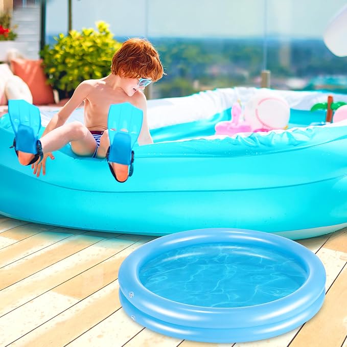 2 Pack Blue Inflatable Pool Foot Bath Basin, Swimming Pool Clean Feet | Foot Soaking Bath Basin for Pool Entry Ladder, Home Spa Treatment for Above Ground Pools