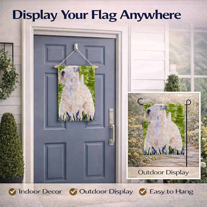 Caroline's Treasures SS1033GF Wheaten Terrier Soft Coated Garden Flag Mailbox Flag Decorative Yard Flag Banner Outside Patio Artwork Yard Flower Beds, Garden Size, Multicolor
