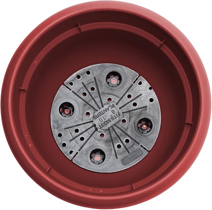Bloem Ariana Self Watering Planter: 12" - Burnt Red - Durable Resin Pot, for Indoor and Outdoor Use, Self Watering Disk Included, Gardening, 3 Gallon Capacity