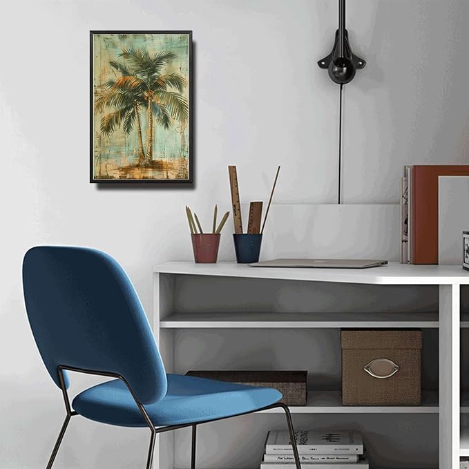 Metal Sign Tin Sign Vintage Wall Art Rustic Elegance Areca Palm Tin Sign for Vintage and Rustic Interiors Shabby Chic Decor and Corros Gardening Poster for Bar 8×12 Inches with Metal Frame