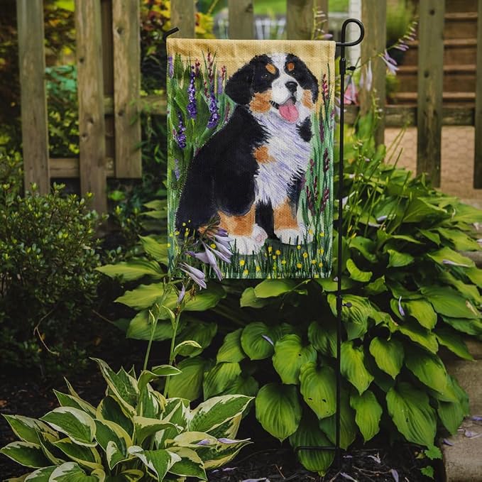 Caroline's Treasures SS8215GF Bernese Mountain Dog Garden Flag Mailbox Flag Decorative Yard Flag Banner Outside Patio Artwork Yard Flower Beds, Garden Size, Multicolor